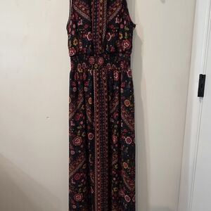 Xhilaration Black and Pink Floral Maxi Dress